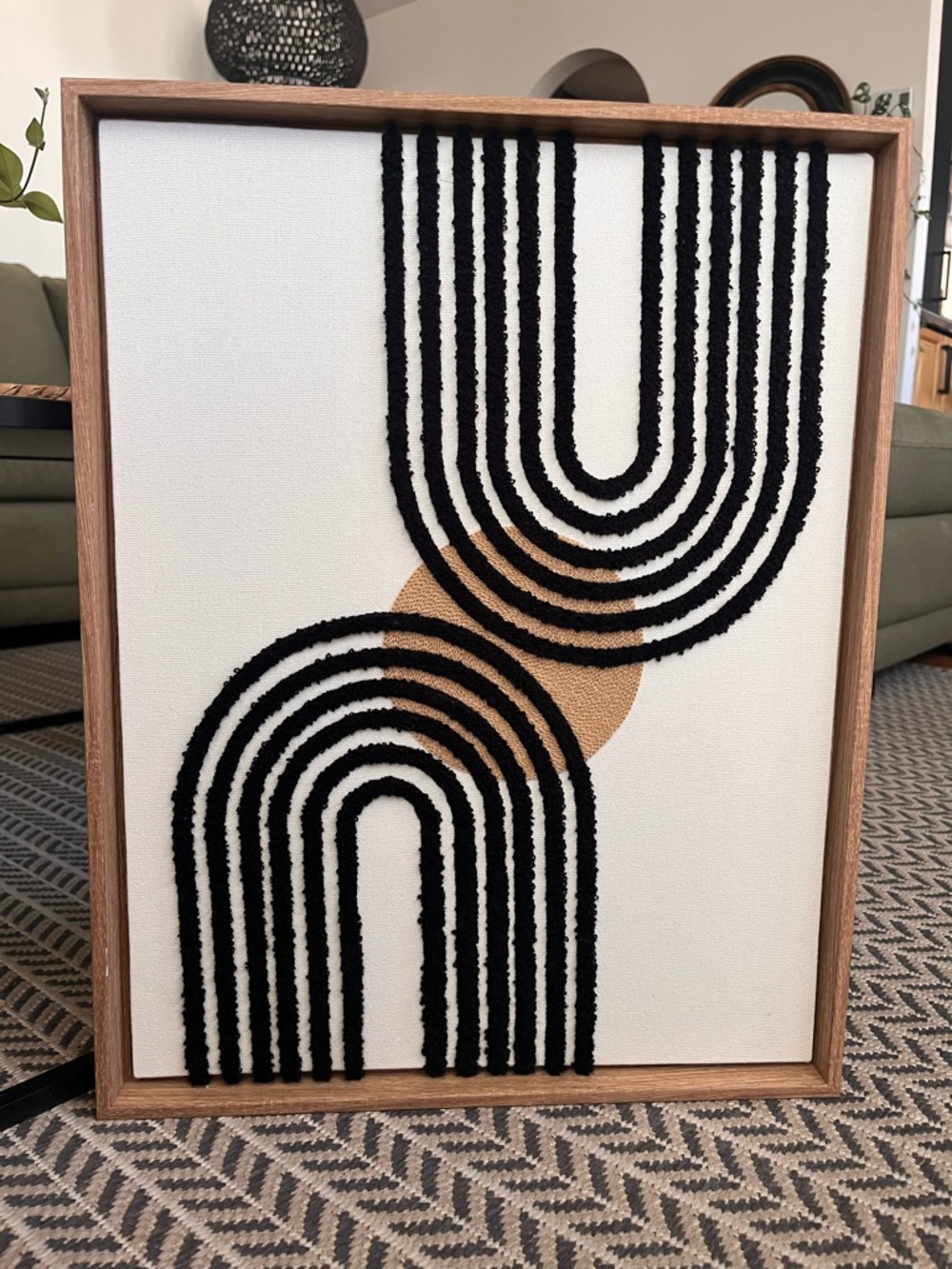 Modern Textured Wall Art - Black & Tan Arches